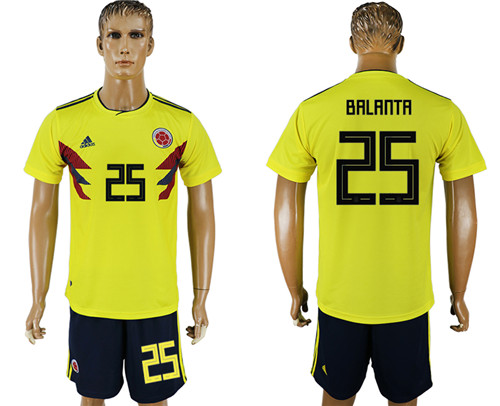 Colombia 25 BALANTA Home 2018 FIFA World Cup Soccer Jersey