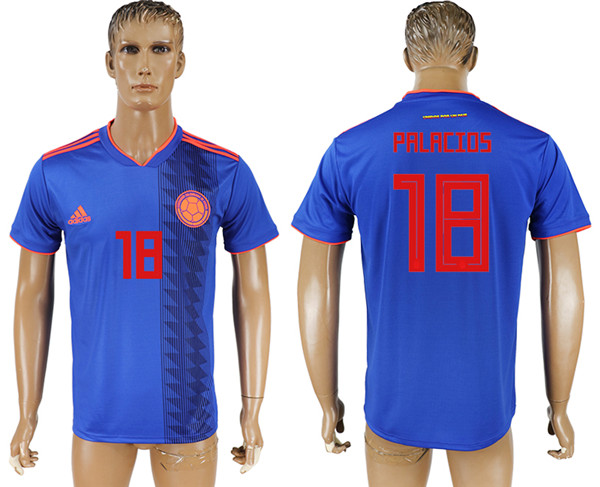 Columbia 18 PALACIOS Away 2018 FIFA World Cup Thailand Soccer Jersey