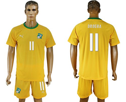 Cote d lvoire 11 Drogba Home Soccer Country Jersey