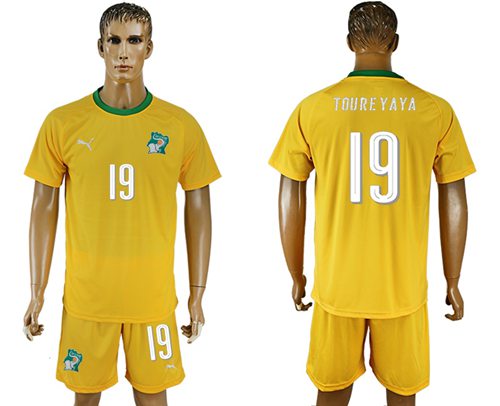 Cote d lvoire 19 Toure Yaya Home Soccer Country Jersey