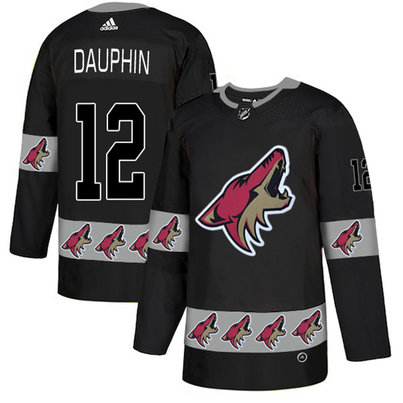 Coyotes 12 Laurent Dauphin Black Team Logos Fashion  Jersey