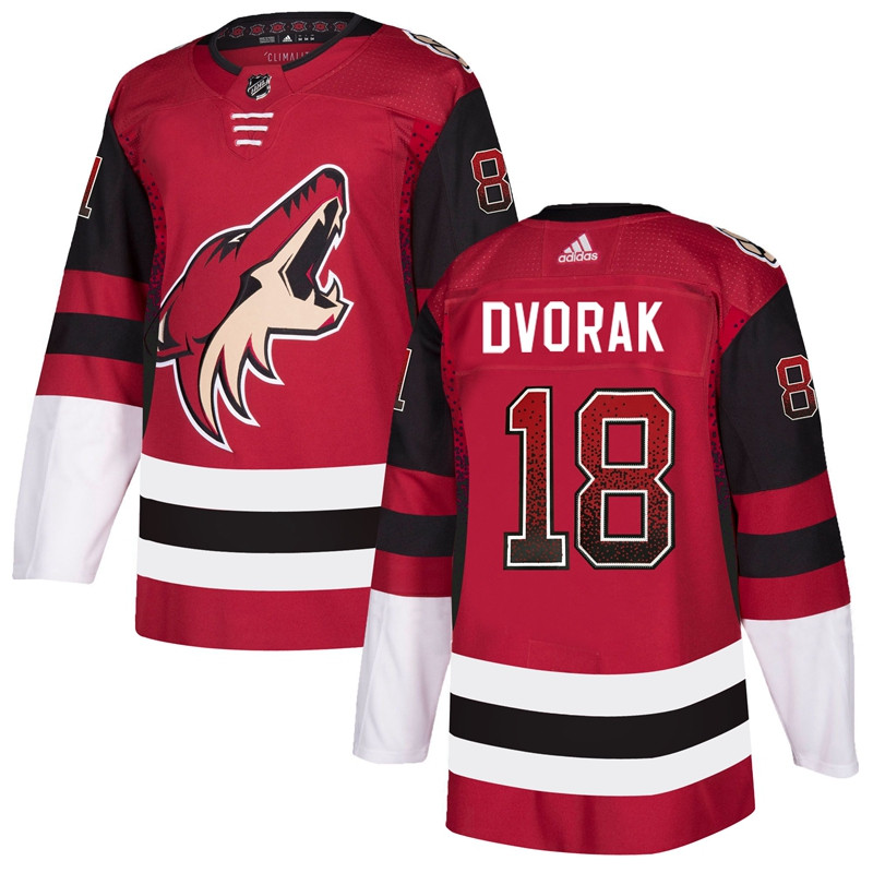 Coyotes 18 Christian Dvorak Red Drift Fashion  Jersey