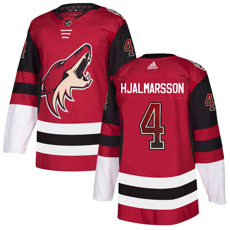 Coyotes 4 Niklas Hjalmarsson Red Drift Fashion  Jersey