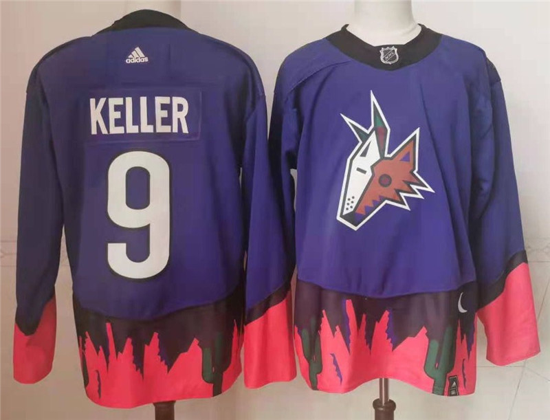 Coyotes 9 Clayton Keller Purple 2020 21 Reverse Retro Adidas Jersey