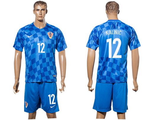 Croatia 12 Kalinic Away Soccer Country Jersey