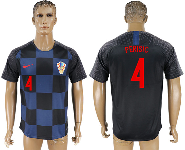 Croatia 4 PERISIC Away 2018 FIFA World Cup Thailand Soccer Jersey