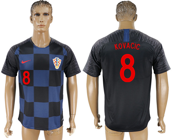 Croatia 8 KOVACIC Away 2018 FIFA World Cup Thailand Soccer Jersey