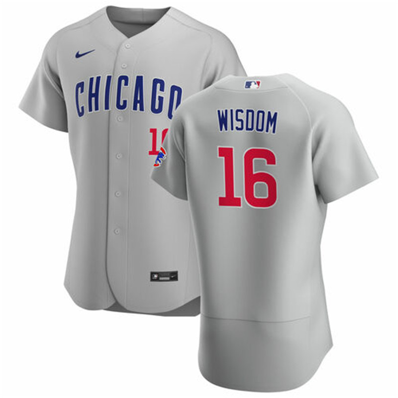 Cubs 16 Patrick Wisdom Gray Nike Flexbase Jersey