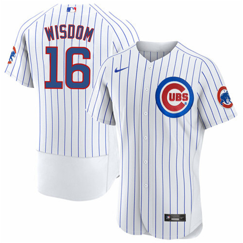 Cubs 16 Patrick Wisdom White Nike Flexbase Jersey