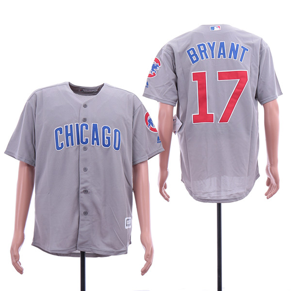 Cubs 17 Kris Bryant Gray Cool Base Jersey