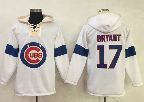 Cubs 17 Kris Bryant White Pullover MLB Hoodie