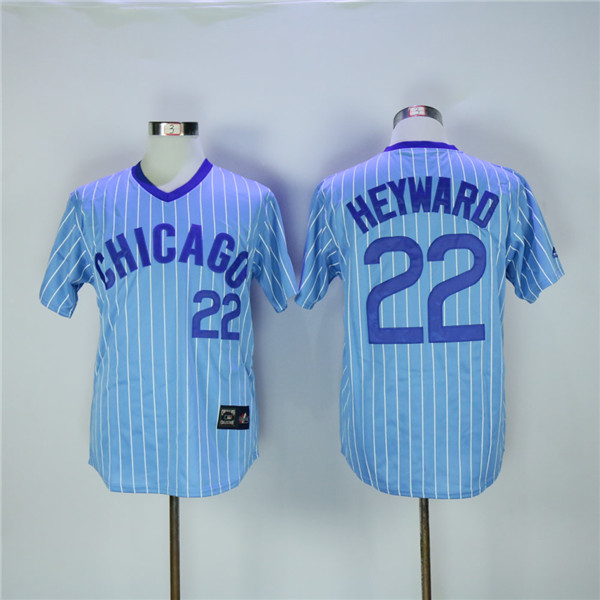 Cubs 22 Jason Heyward Light Blue Throwback Jersey