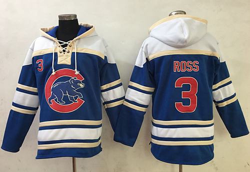 Cubs 3 David Ross Blue Sawyer Hooded Sweatshirt MLB Hoodie