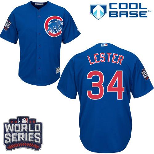 Cubs 34 Jon Lester Blue Alternate 2016 World Series Bound Stitched Youth MLB Jersey