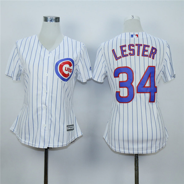 Cubs 34 Jon Lester White Women Cool Base Jersey