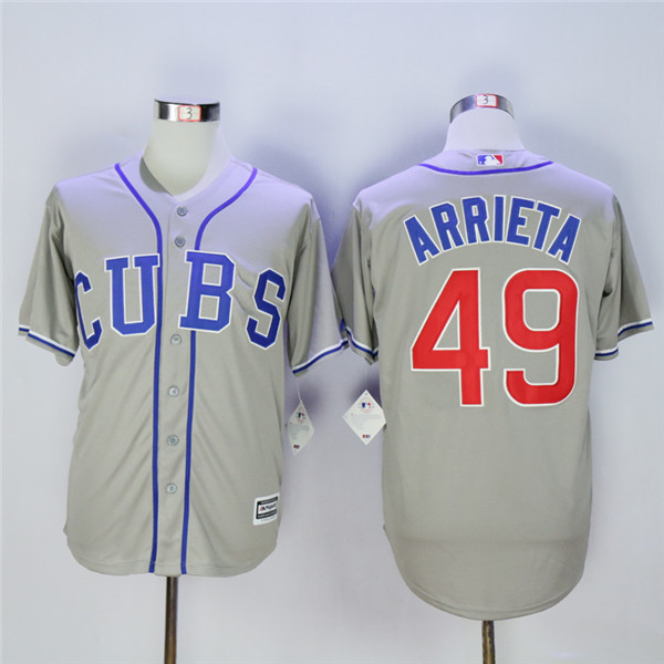 Cubs 49 Jake Arrieta Gray Cool Base Jersey