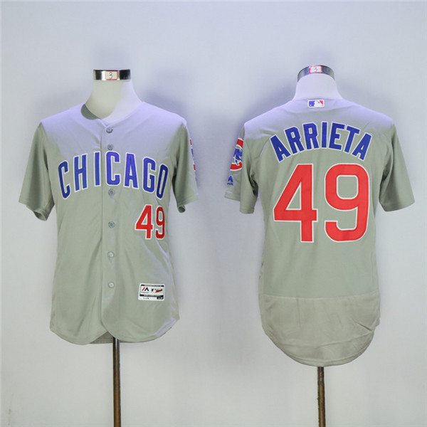 Cubs 49 Jake Arrieta Gray Road Flexbase Jersey