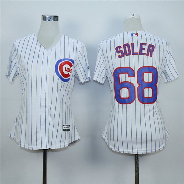 Cubs 68 Jorge Soler White Women Cool Base Jersey