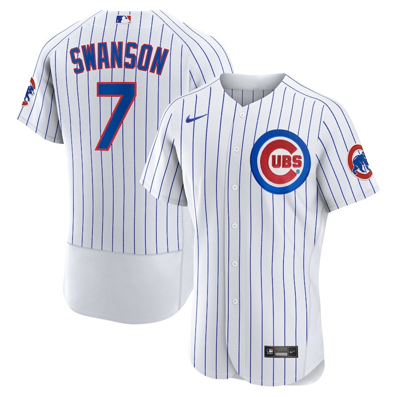 Cubs 7 Dansby Swanson White Nike Flexbase Jersey