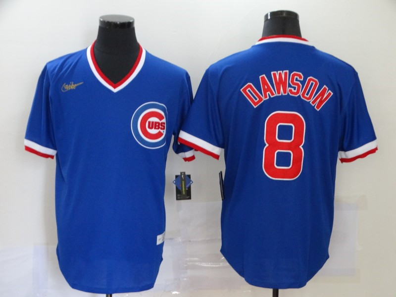 Cubs 8 Andre Dawson Royal Nike Throwback Jersey