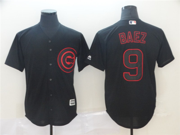 Cubs 9 Javier Baez Black Shadow Legend Jersey