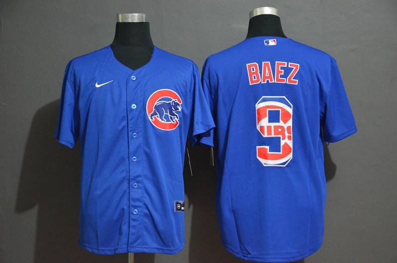 Cubs 9 Javier Baez Royal 2020 Nike Cool Base Fashion Jersey