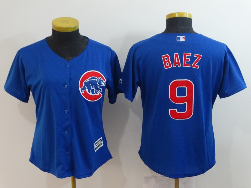 Cubs 9 Javier Baez Royal Women Cool Base Jersey