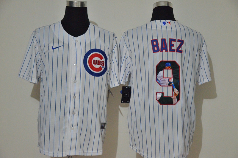 Cubs 9 Javier Baez White Nike Cool Base Player Jersey