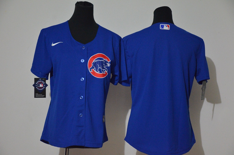 Cubs Blank Royal Women Cool Base Jersey