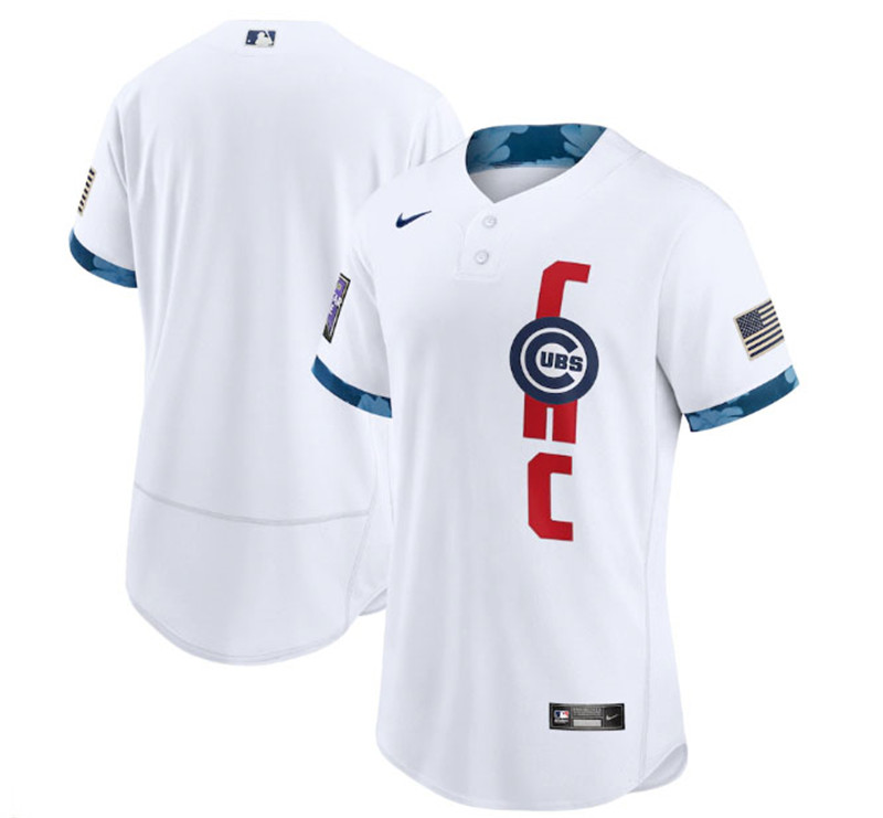 Cubs Blank White Nike 2021 MLB All Star Flexbase Jersey
