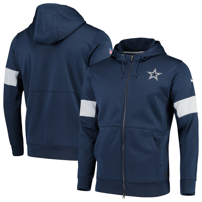 Dallas Cowboys Nike Sideline Performance Full Zip Hoodie Navy