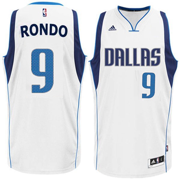 Dallas Mavericks 9 Rajon Rondo Swingman Home White Jersey