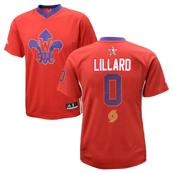 Damian Lillard 2014 NBA All Star Game Western Conference Blazers 0 Swingman Red Jersey