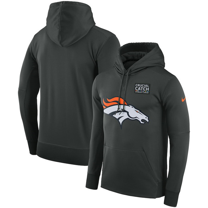 Denver Broncos Anthracite  Crucial Catch Performance Hoodie