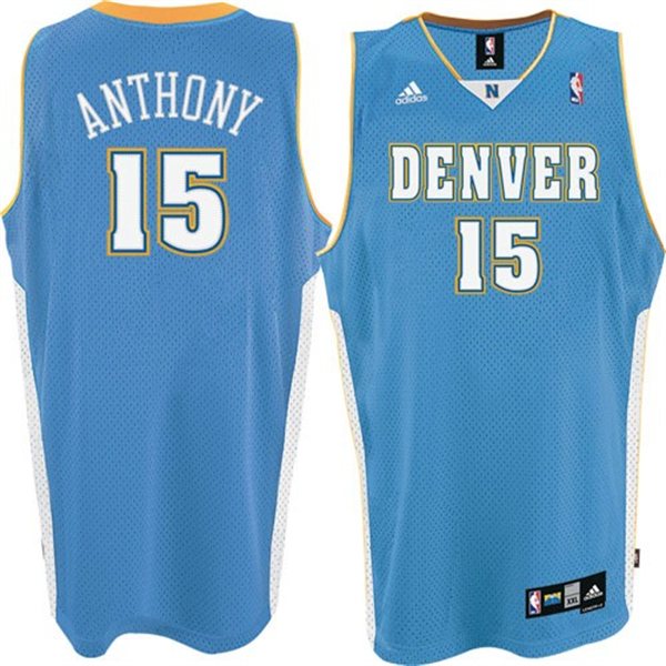Denver Nuggets 15 Carmelo Anthony Light Blue Road Swingman Jersey
