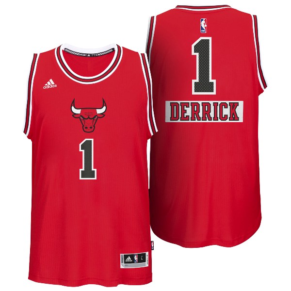Chicago Bulls #1 Derrick Rose 2014 Christmas Day Big Logo Swingman Red Jersey