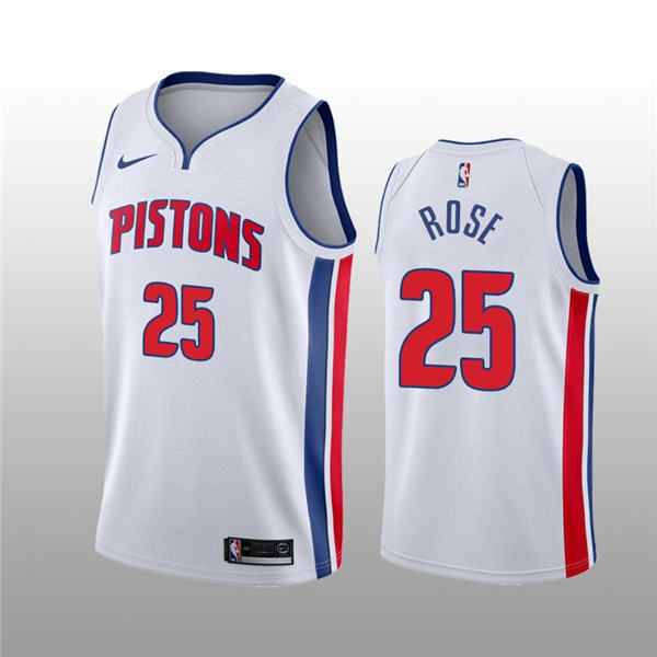 Detroit Pistons #25 Derrick Rose 2019 20 Icon Jersey   White