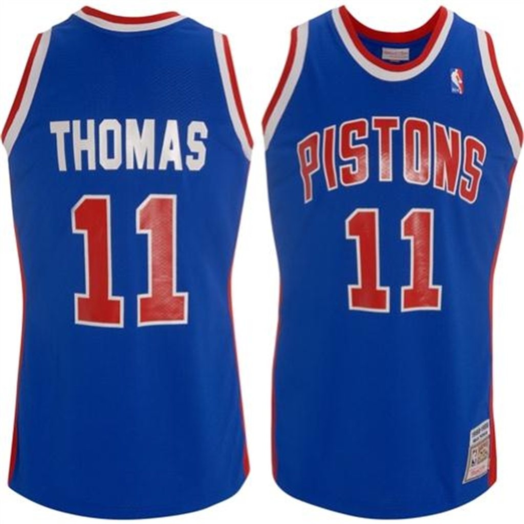 Mitchell & Ness Detroit Pistons #11 Isiah Thomas 1988 89 Authentic Blue Jersey