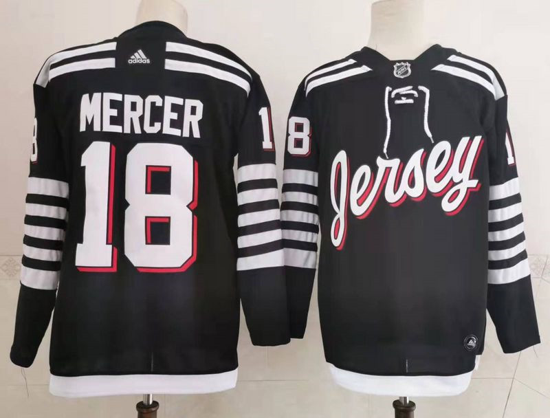 Devils 18 Dawson Mercer Black 2022 Alternate Adidas Jersey