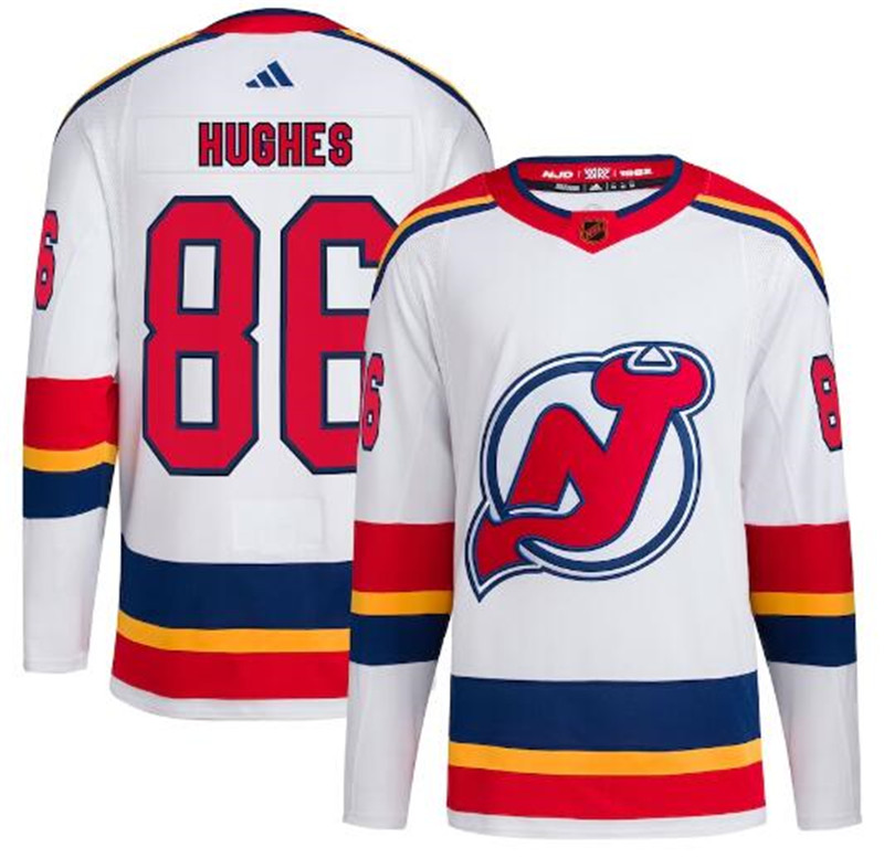 Devils 86 Jack Hughes White Reverse Retro Adidas Jersey