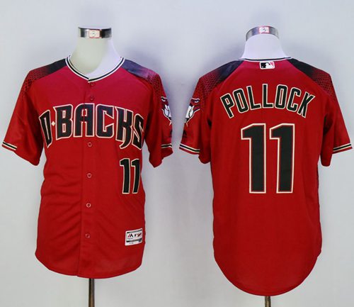 Diamondbacks 11 A J Pollock Red Brick New Cool Base Stitched MLB Jersey