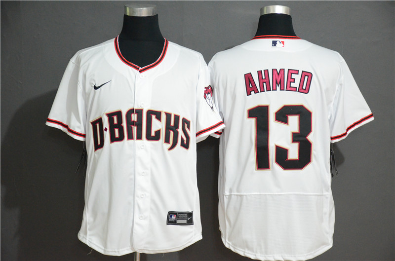 Diamondbacks 13 Nick Ahmed White Nike Flexbase Jersey