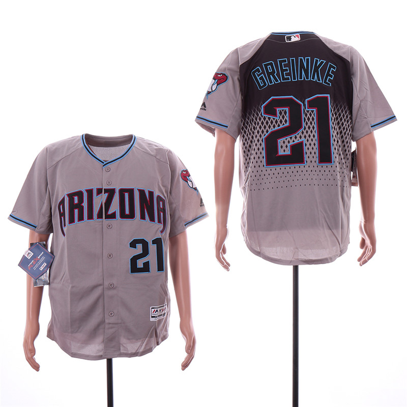 Diamondbacks 21 Zack Greinke Gray Teal Flexbase Jersey