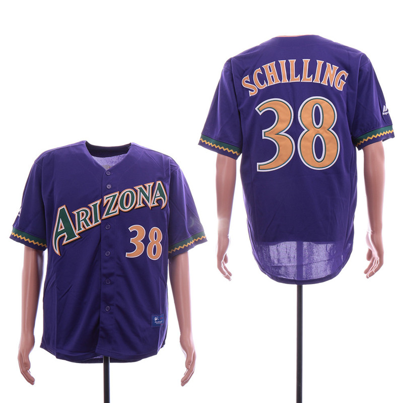 Diamondbacks 38 Curt Schilling Purple Throwback Jersey