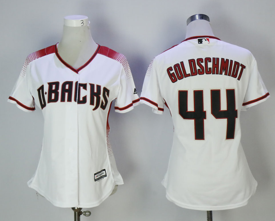 Diamondbacks 44 Paul Goldschmidt White Sedona Women Cool Base Jersey