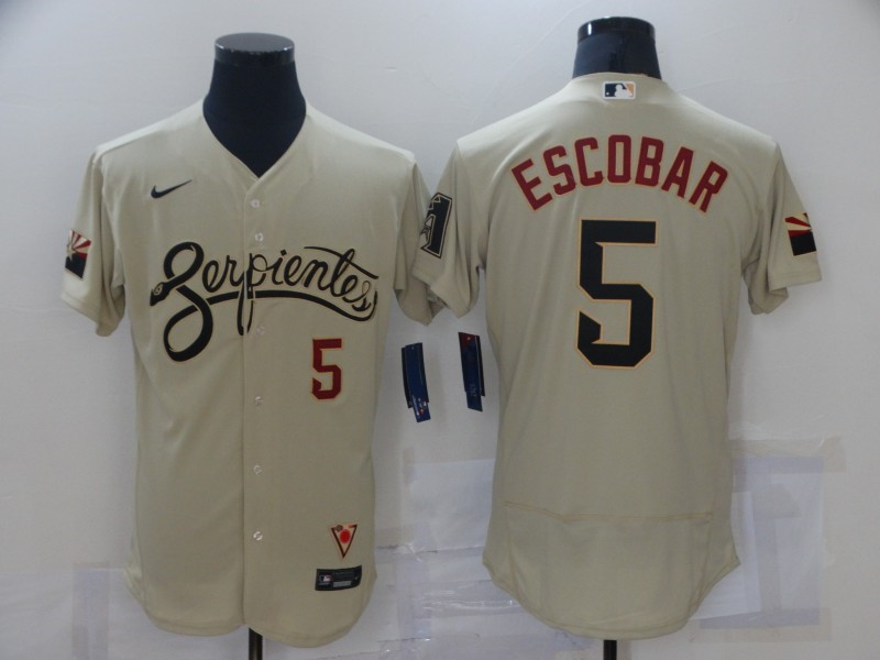 Diamondbacks 5 Eduardo Escobar Gold Nike 2021 City Connect Flexbase Jersey