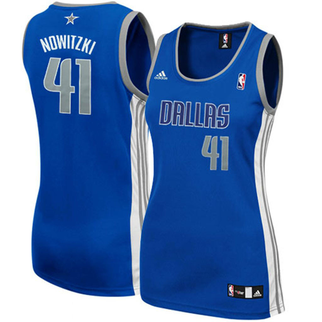 Dallas Mavericks #41 Dirk Nowitzki Women's Royal Blue Jersey