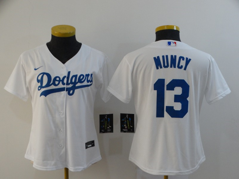 Dodgers 13 Max Muncy White Women 2020 Nike Cool Base Jersey