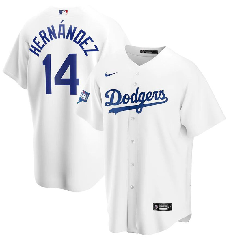 Dodgers 14 Enrique Hernandez White Nike 2020 World Series Champions Cool Base Jersey