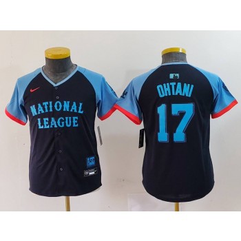 Dodgers 17 Shohei Ohtani Black 2024 All Star Nike Cool Base Youth Jersey